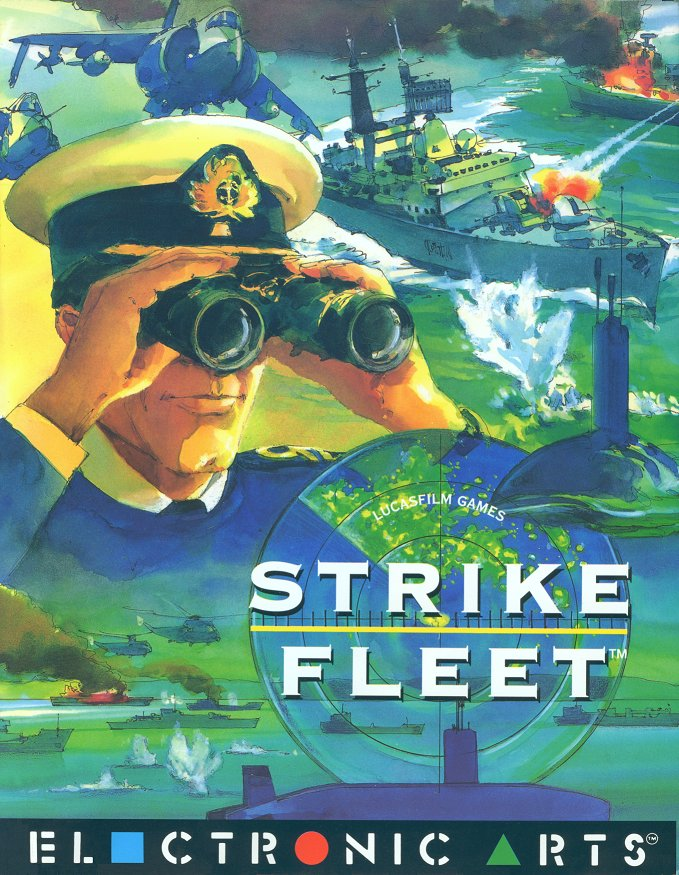 Strike Fleet box art for Amiga